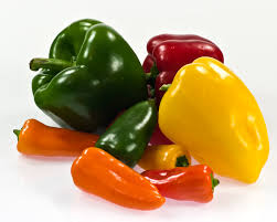 Orange-green-yellow-red-bell pepper-vegetable-garden